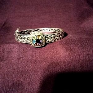 EFFY 925 18K Yellow gold and sterling silver with multicolor gemstone bracelet.